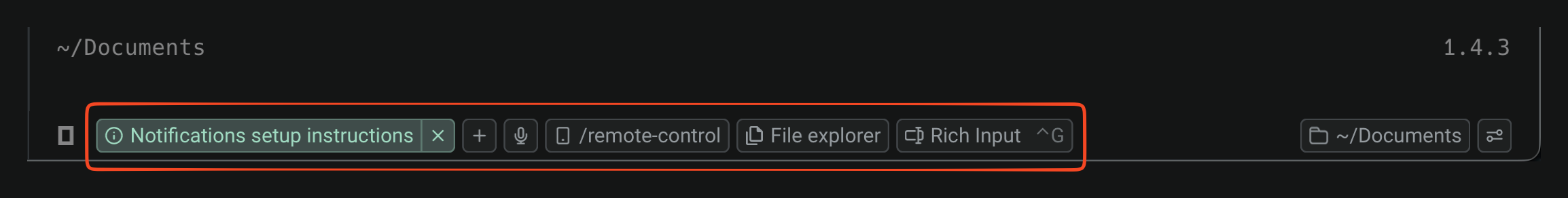 The agent toolbelt appearing at the bottom of the pane when a supported CLI agent is running in Warp